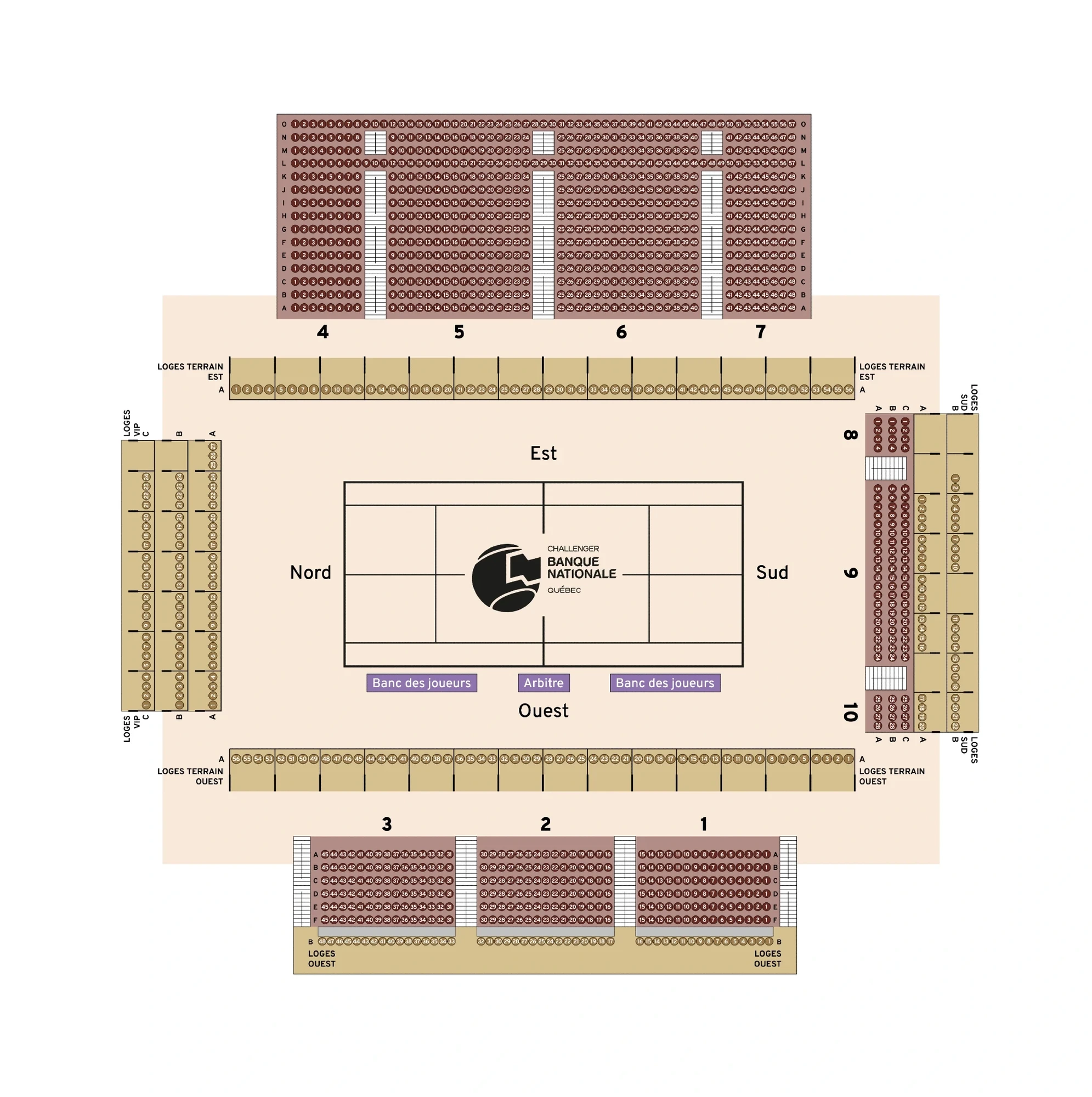 Quebec NB Challenger court map image text