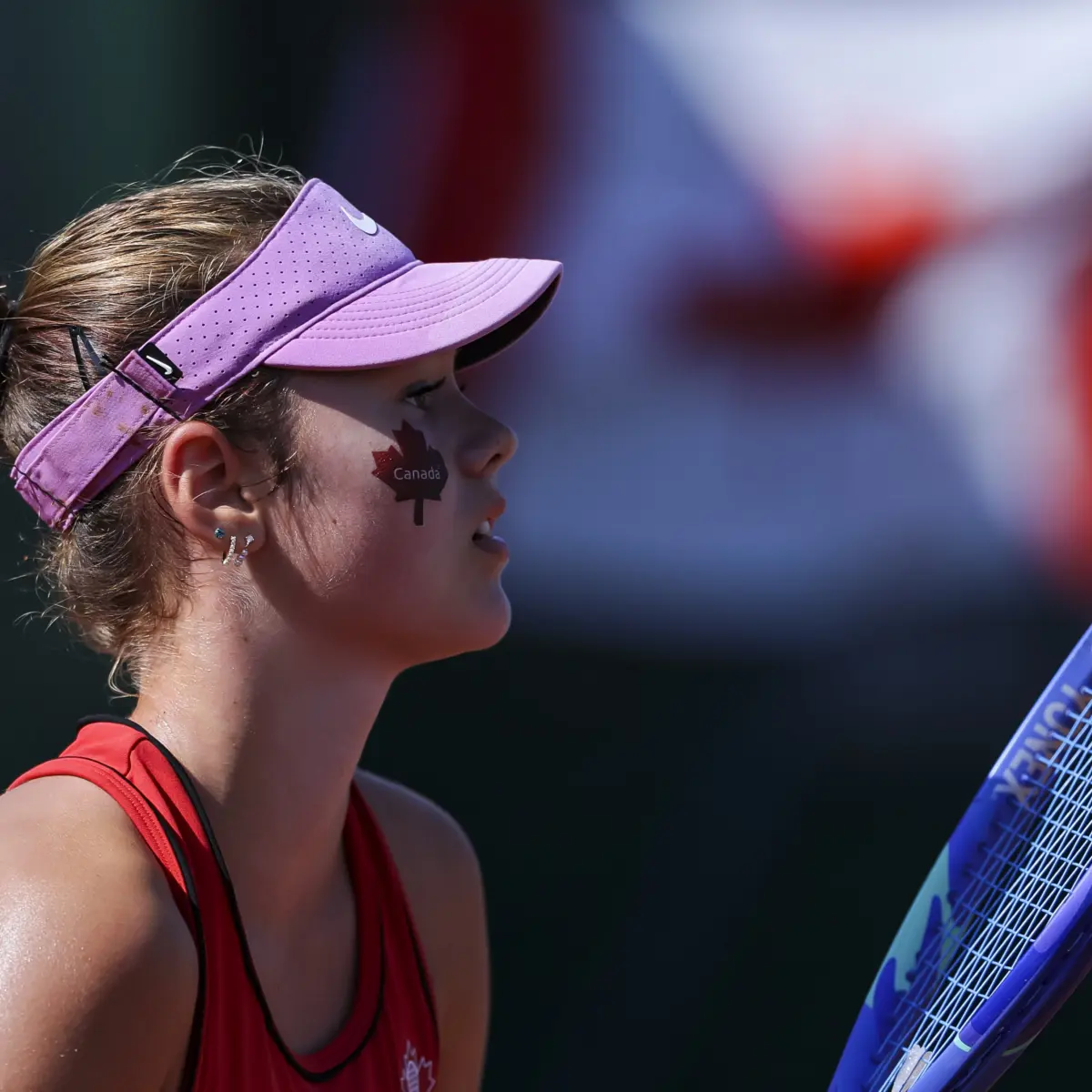 Clara Vicol of Canada in action against Anna Kuznetsova of Ukraine during the 2026 14U Junior Team Finals match between Ukraine and Canada at TK Plus on August 04, 2026 in Prostejov, Czechia. (Photo by Srdjan Stevanovic/Starsport.rs)