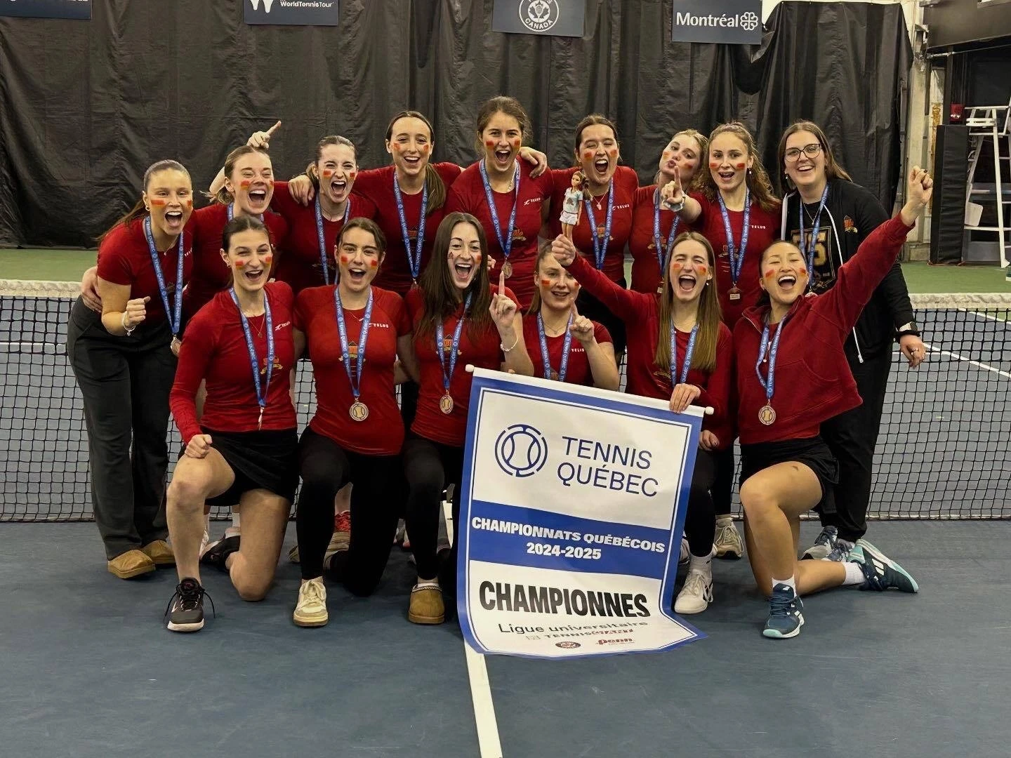 Laval Rouge et Or Womens Team 2025 QC Championships Rouge et Or Tennis