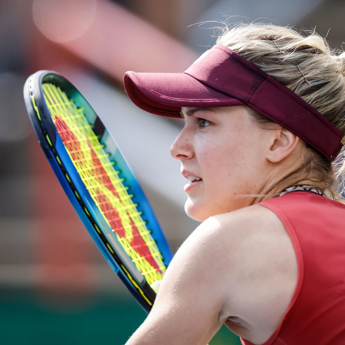OBN 2023 Bouchard forehand close up