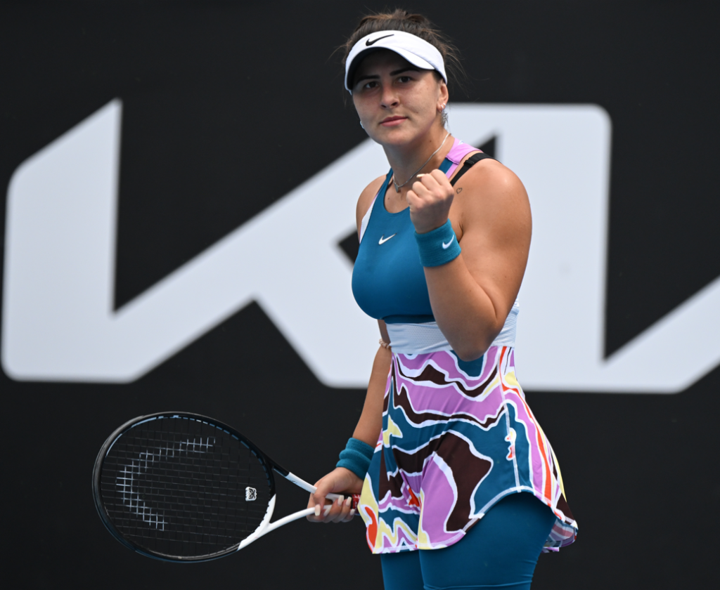 Bianca Andreescu pumps her fist